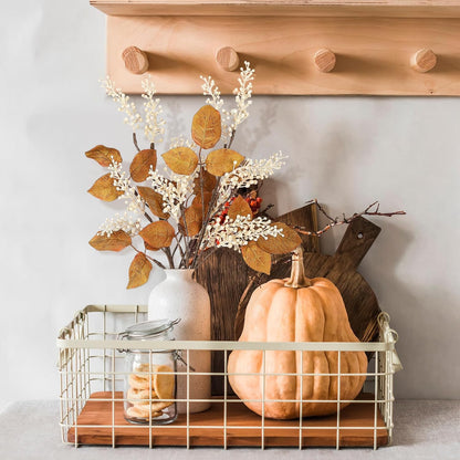 Thiccywoov 6 Pack Artificial Fall Maple Tree Stems Fall Flower Picks for Floral Arrangements for Autumn Thanksgiving Home Table Centerpiece Decorations