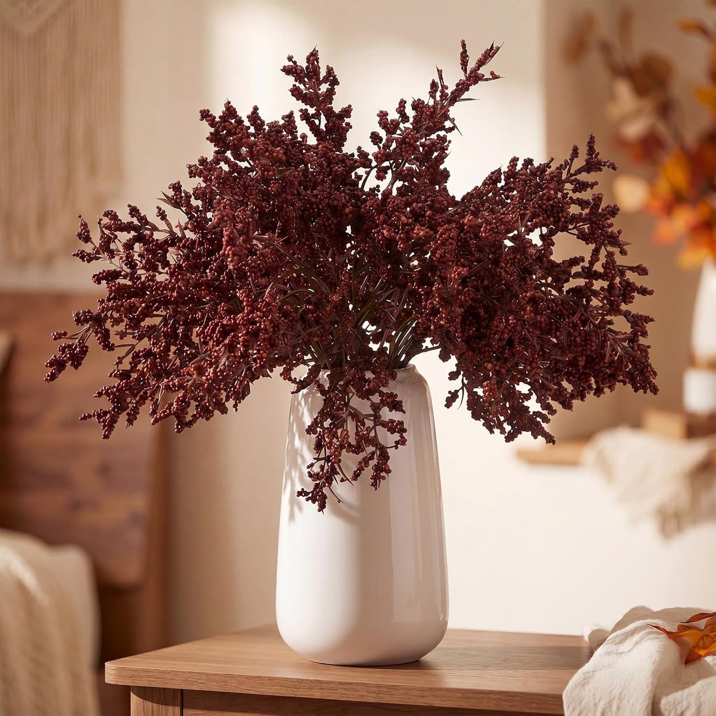 Thiccywoov 6 Pack Artificial Fall Maple Tree Stems Fall Flower Picks for Floral Arrangements for Autumn Thanksgiving Home Table Centerpiece Decorations