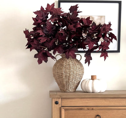 Thiccywoov 6 Pack Artificial Fall Maple Tree Stems Fall Flower Picks for Floral Arrangements for Autumn Thanksgiving Home Table Centerpiece Decorations