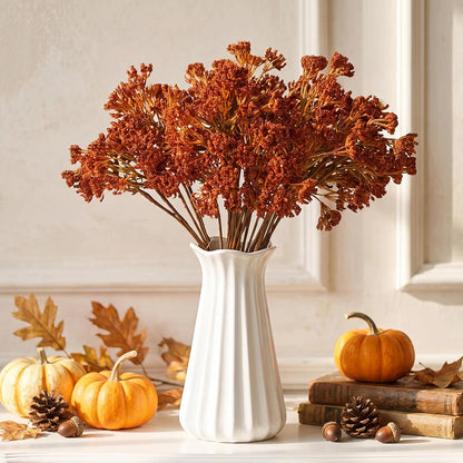 Thiccywoov 6 Pack Artificial Fall Maple Tree Stems Fall Flower Picks for Floral Arrangements for Autumn Thanksgiving Home Table Centerpiece Decorations