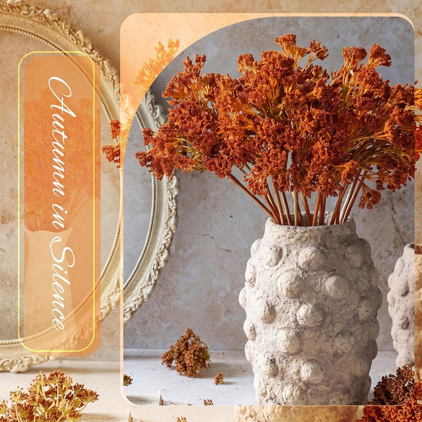 Thiccywoov 6 Pack Artificial Fall Maple Tree Stems Fall Flower Picks for Floral Arrangements for Autumn Thanksgiving Home Table Centerpiece Decorations