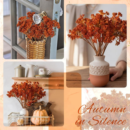 Thiccywoov 6 Pack Artificial Fall Maple Tree Stems Fall Flower Picks for Floral Arrangements for Autumn Thanksgiving Home Table Centerpiece Decorations
