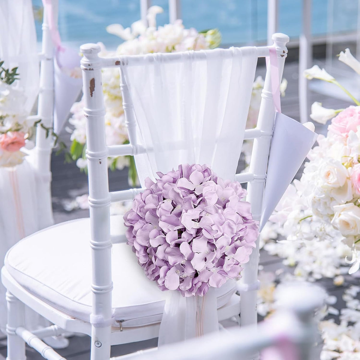Lilac Hydrangea Flower Balls for Centerpieces - 12 PCS