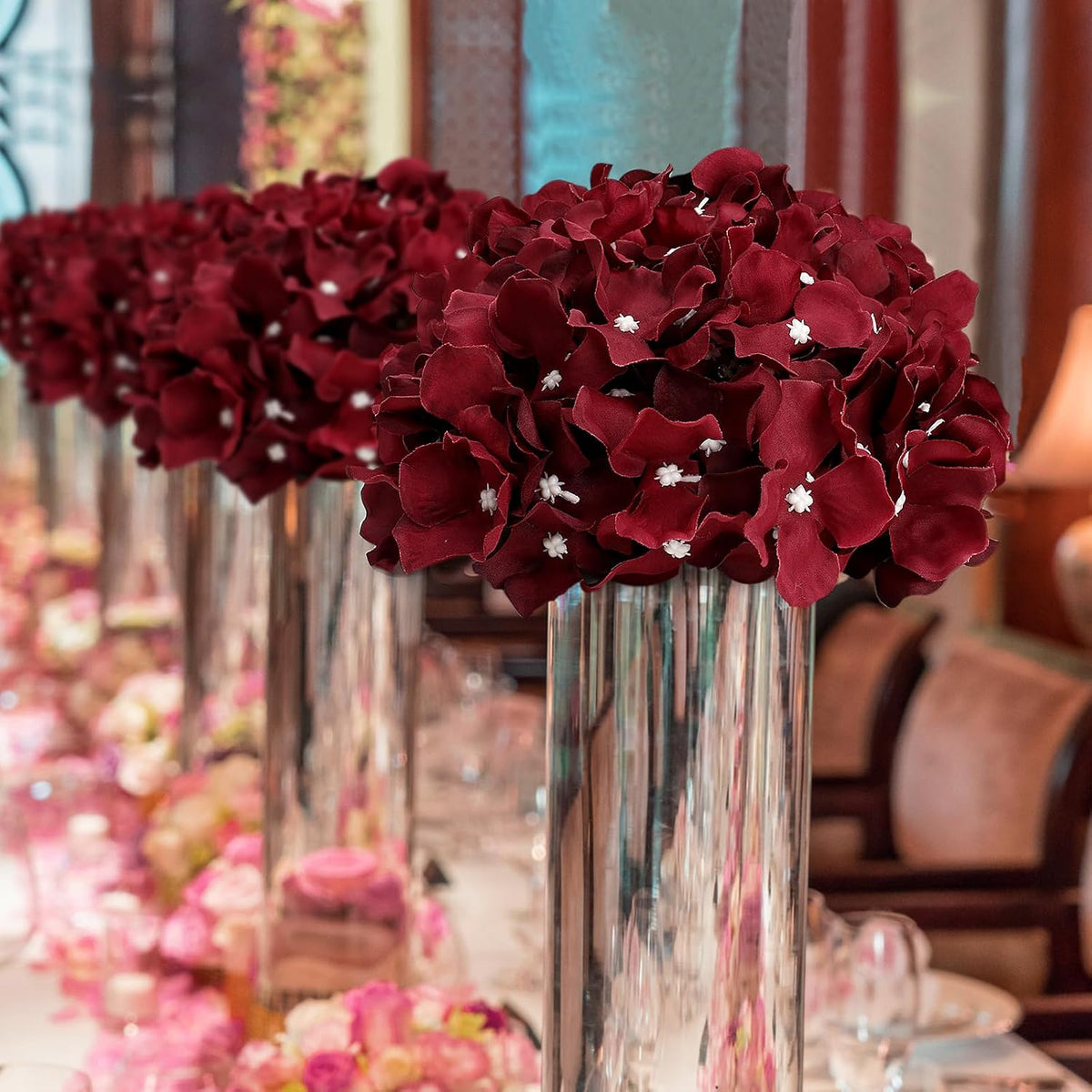 Lilac Hydrangea Flower Balls for Centerpieces - 12 PCS