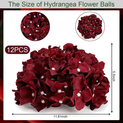 Lilac Hydrangea Flower Balls for Centerpieces - 12 PCS