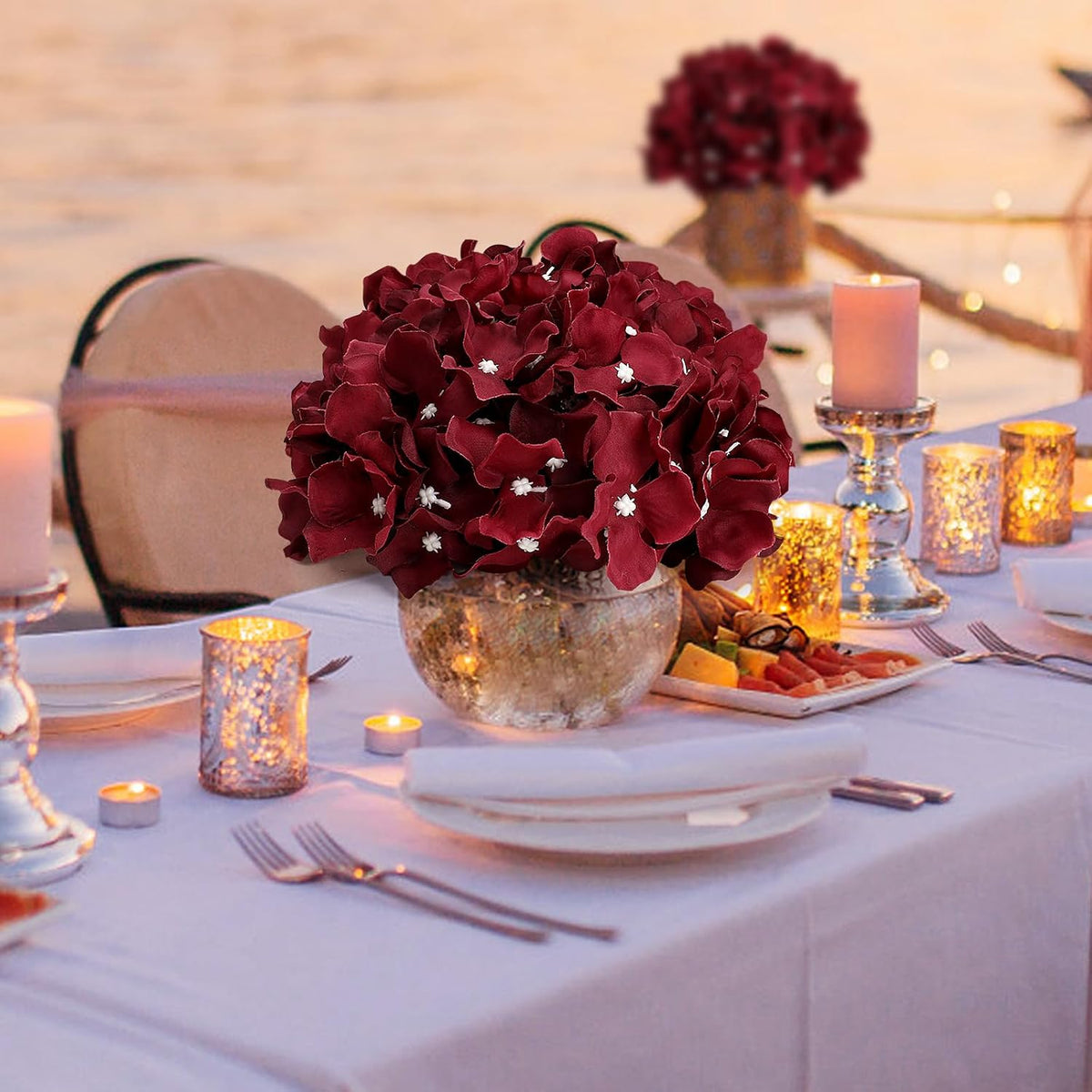 Lilac Hydrangea Flower Balls for Centerpieces - 12 PCS