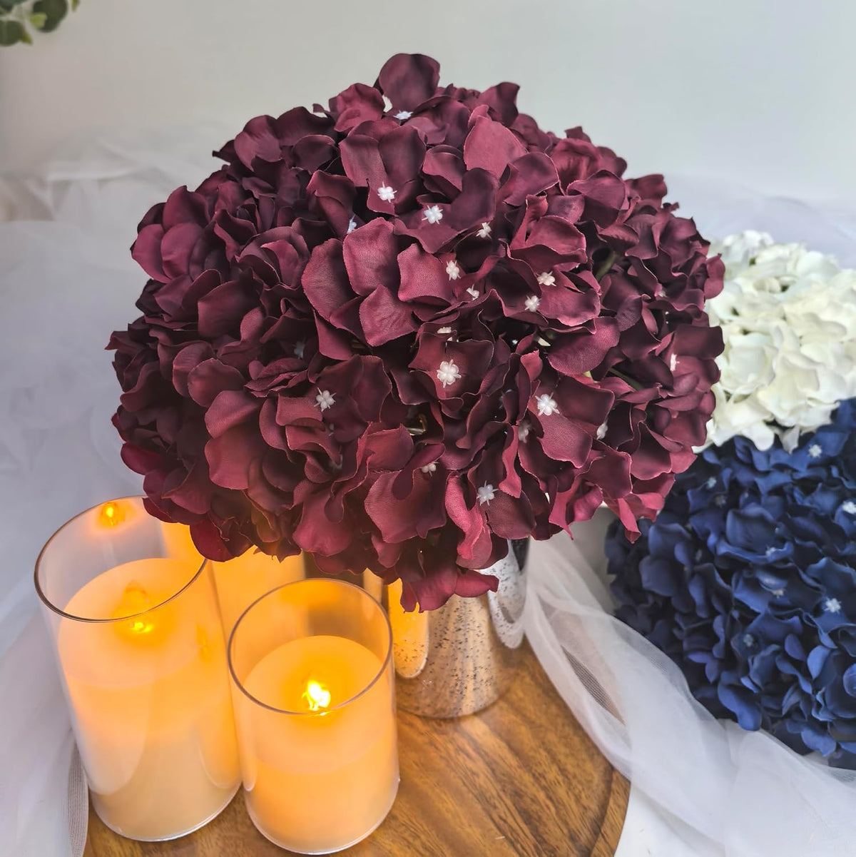 Lilac Hydrangea Flower Balls for Centerpieces - 12 PCS