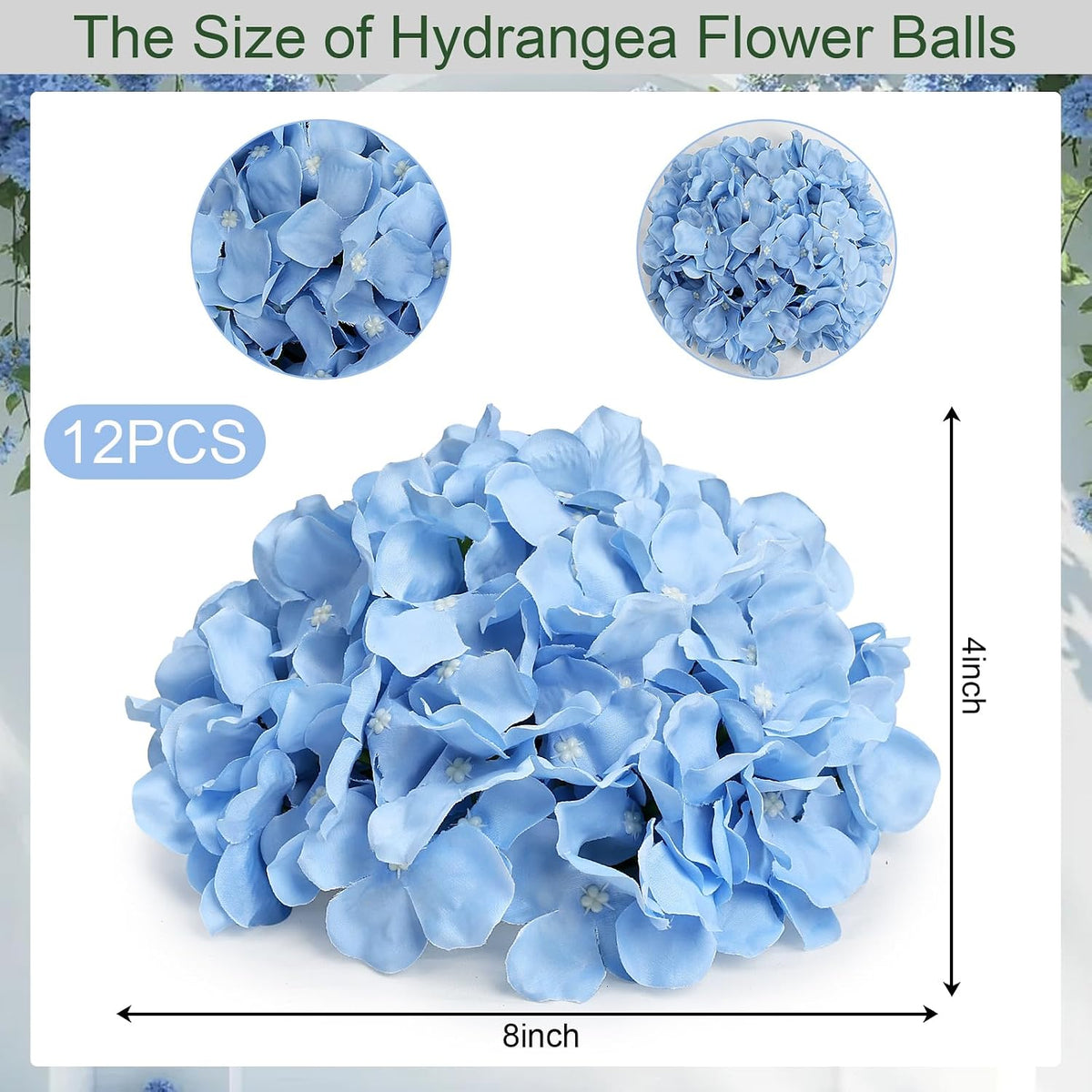 Lilac Hydrangea Flower Balls for Centerpieces - 12 PCS