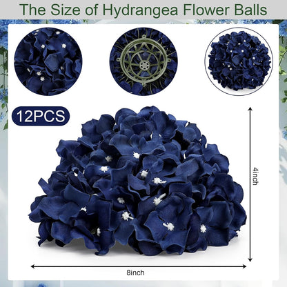 Lilac Hydrangea Flower Balls for Centerpieces - 12 PCS