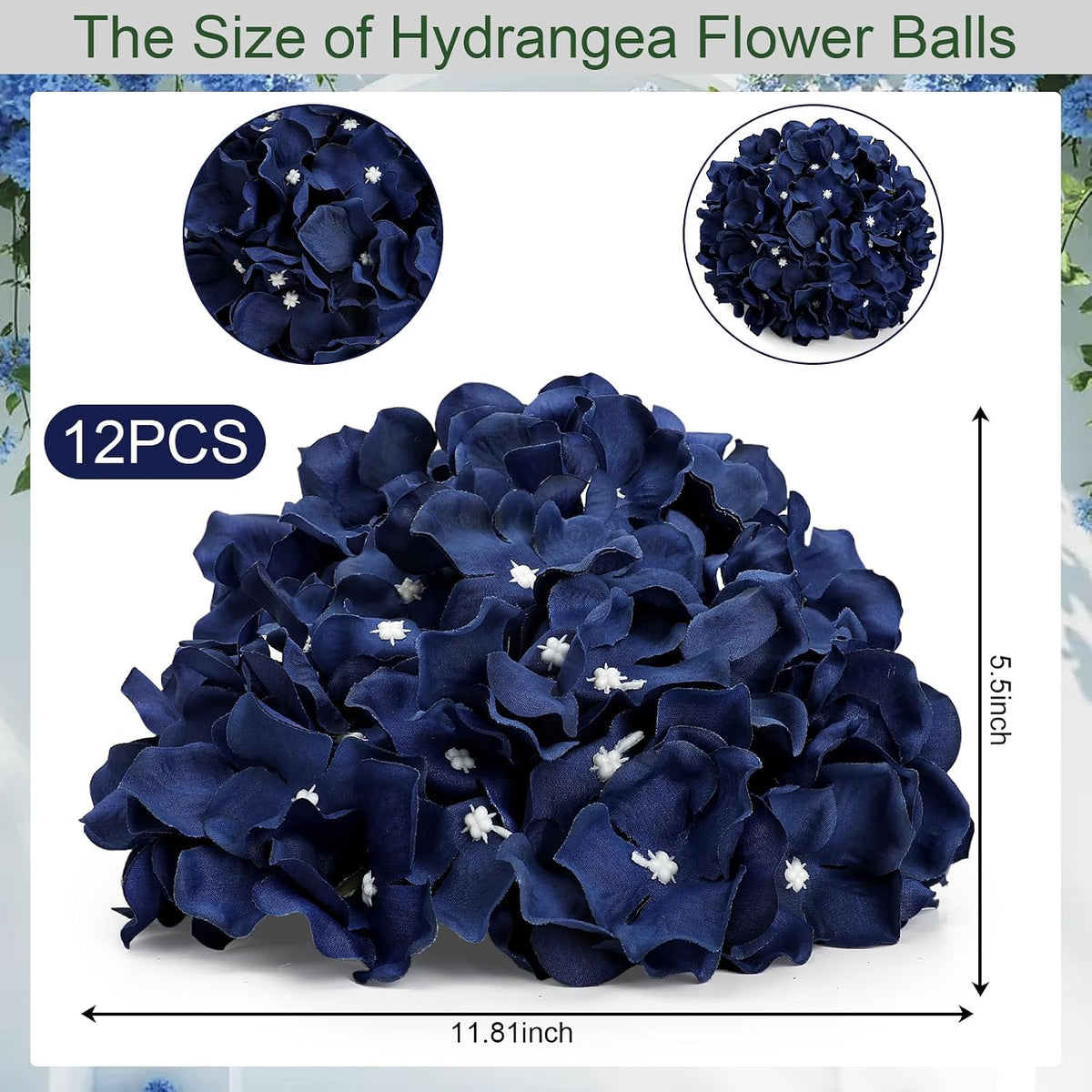 Lilac Hydrangea Flower Balls for Centerpieces - 12 PCS