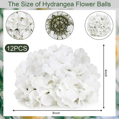 Lilac Hydrangea Flower Balls for Centerpieces - 12 PCS
