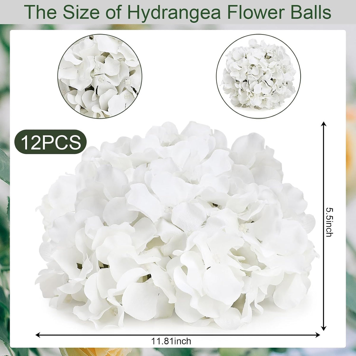 Lilac Hydrangea Flower Balls for Centerpieces - 12 PCS