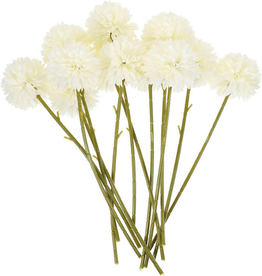 12Pcs Artificial Dandelion Flowers Lifelike Faux Dandelion Stems Realistic Decorative Flower Branches for Home Office Shop Table Centerpieces DIY Floral Arrangements