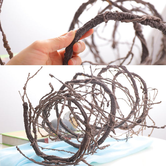 118"Brown S Bendable Grapevines Garland Faux Tree Branch Wall Hanging Decor | Realistic Tree Branches Fake Wood Trunk Willow Wreath Cherry Blossom Grape Vines Floral for Door Reptile Halloween Decoration