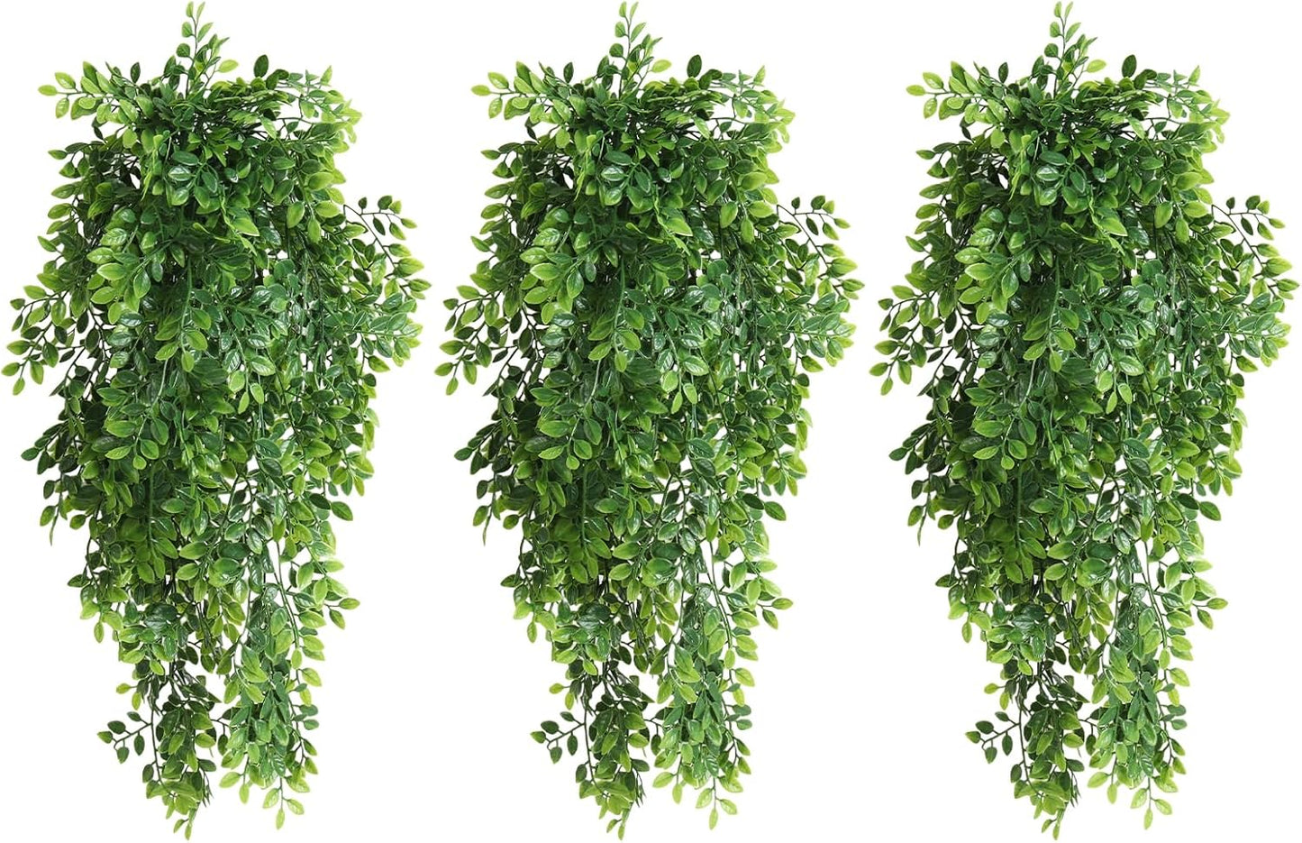3Pc Artificial Hanging Palm Leaves 29.5In Plastic Monstera Plants | Maintenance Free,No Fade,Fake Tropical Greenery Outdoor Indoor Home Office Garden Wedding Jungle Hawaiian Party Wall Decor