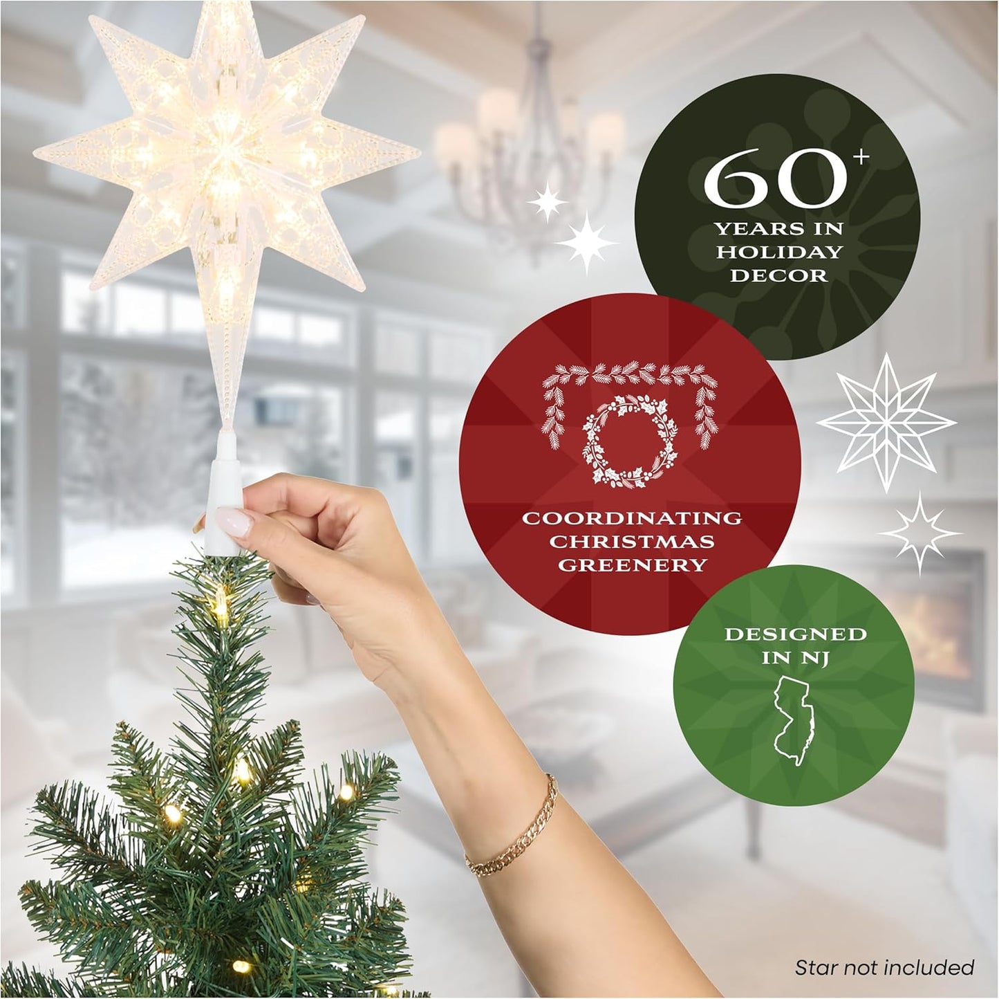 7.5 ft Pre-lit Artificial Christmas Tree, Slim Winchester Pine, 350 LED Lights, 1,000 Branch Tips, Includes Stand, Green | 350 LED Lights, 1,000 Branch Tips, Includes Stand, Artificial, Green