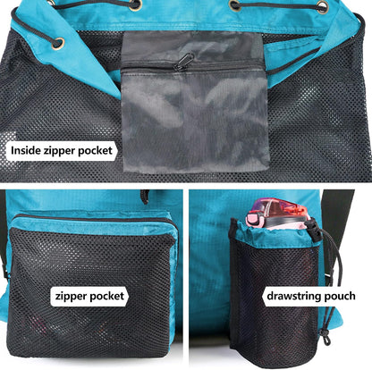 Gym Bags for Men Women Mesh Drawstring Backpack for Swim Sports Workout Gear Gifts for Swimmers Beach Pool Wrestling Backpack Cinch Bag With 3 Pockets Neon Yellow XLarge