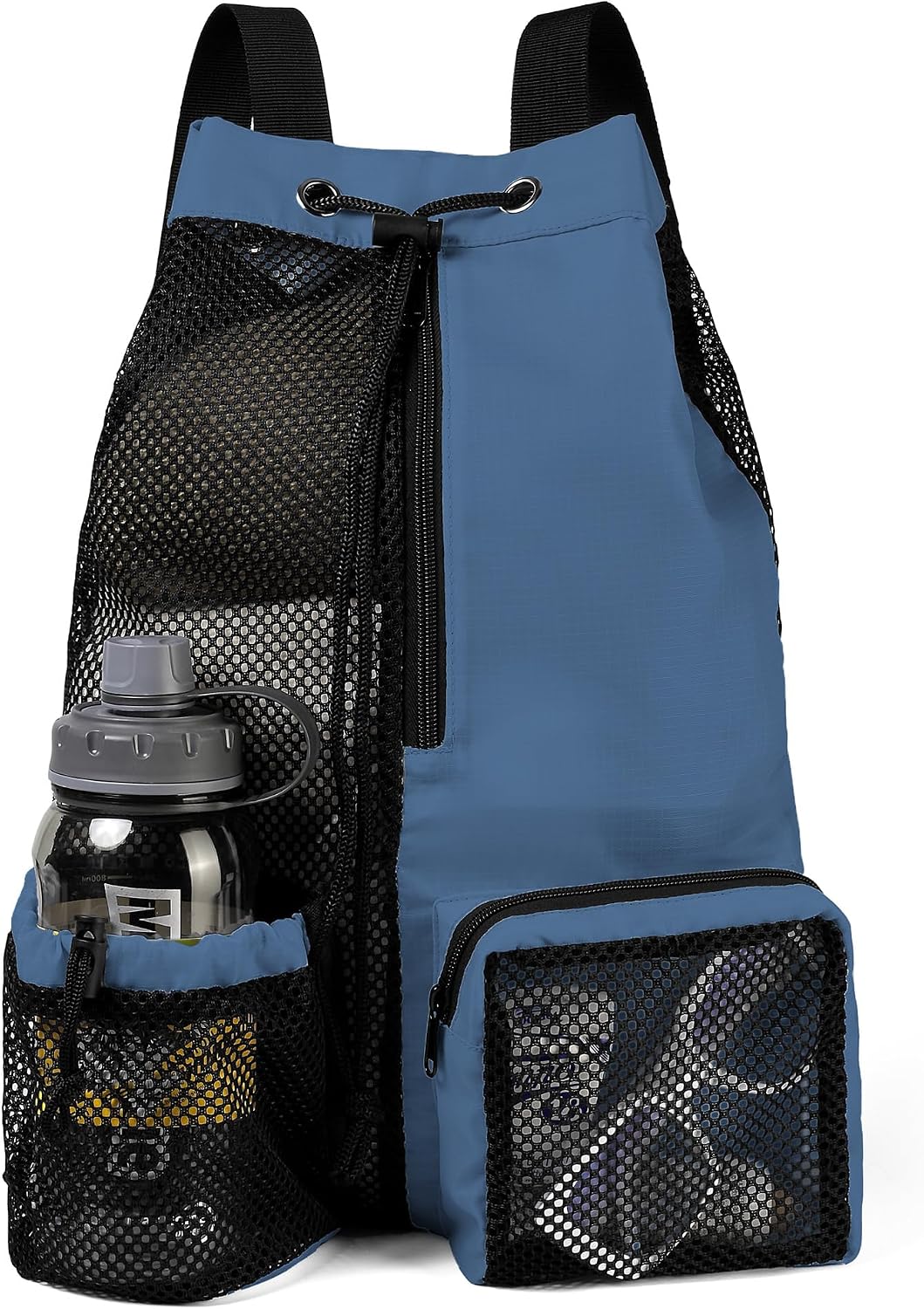 Gym Bags for Men Women Mesh Drawstring Backpack for Swim Sports Workout Gear Gifts for Swimmers Beach Pool Wrestling Backpack Cinch Bag With 3 Pockets Neon Yellow XLarge