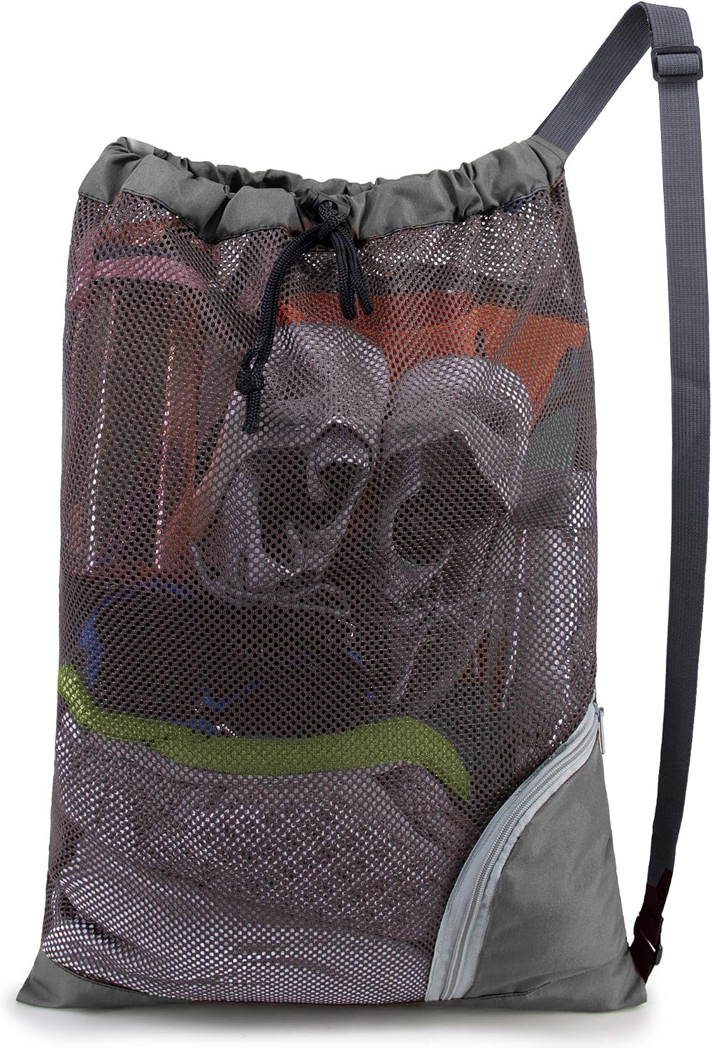 Gym Bags for Men Women Mesh Drawstring Backpack for Swim Sports Workout Gear Gifts for Swimmers Beach Pool Wrestling Backpack Cinch Bag With 3 Pockets Neon Yellow XLarge