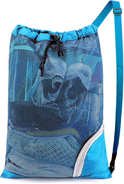 Gym Bags for Men Women Mesh Drawstring Backpack for Swim Sports Workout Gear Gifts for Swimmers Beach Pool Wrestling Backpack Cinch Bag With 3 Pockets Neon Yellow XLarge