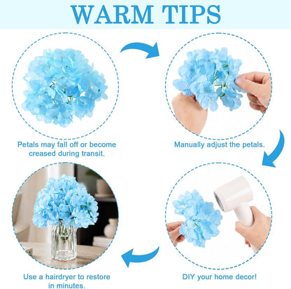 Bulk Artificial Hydrangeas, 104PCS Blue Faux Flower Set