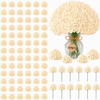 Bulk Artificial Hydrangeas, 104PCS Blue Faux Flower Set