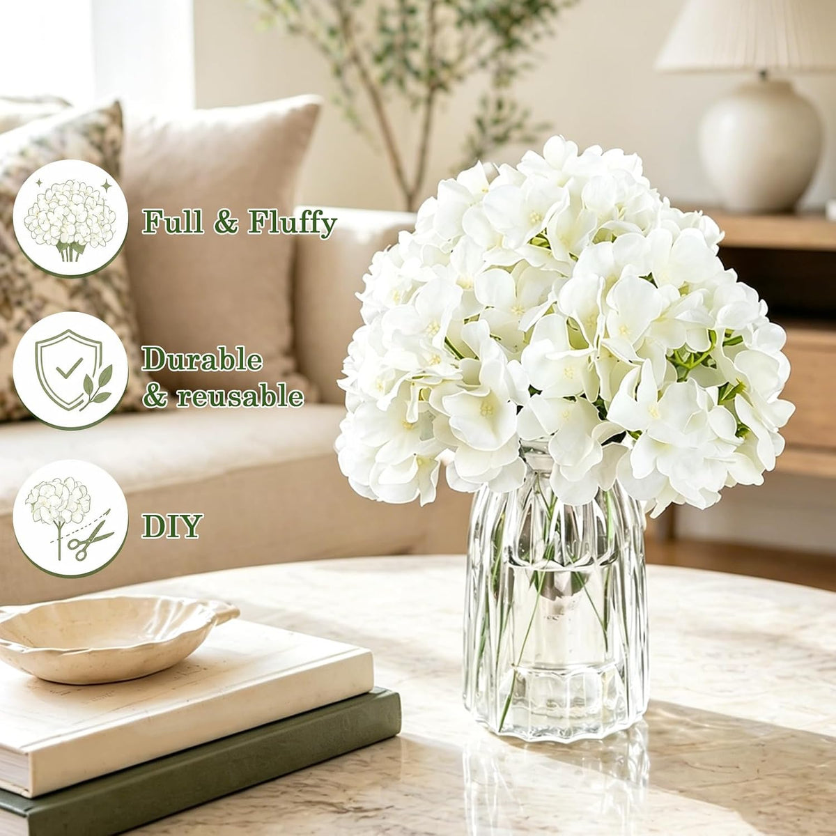 Bulk Artificial Hydrangeas, 104PCS Blue Faux Flower Set