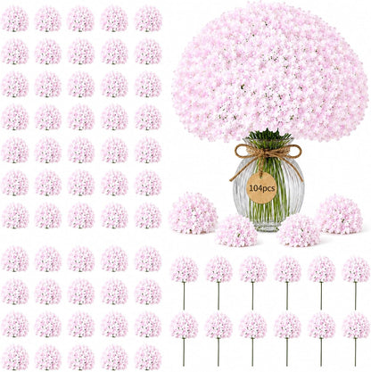 Bulk Artificial Hydrangeas, 104PCS Blue Faux Flower Set