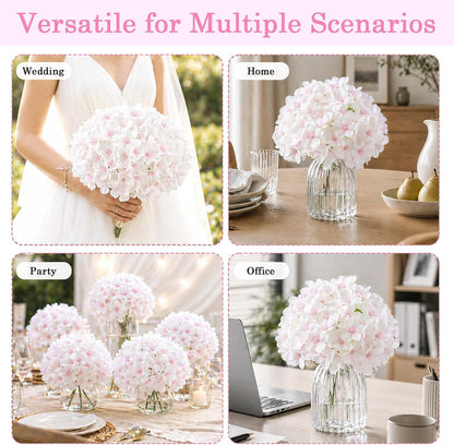 Bulk Artificial Hydrangeas, 104PCS Blue Faux Flower Set