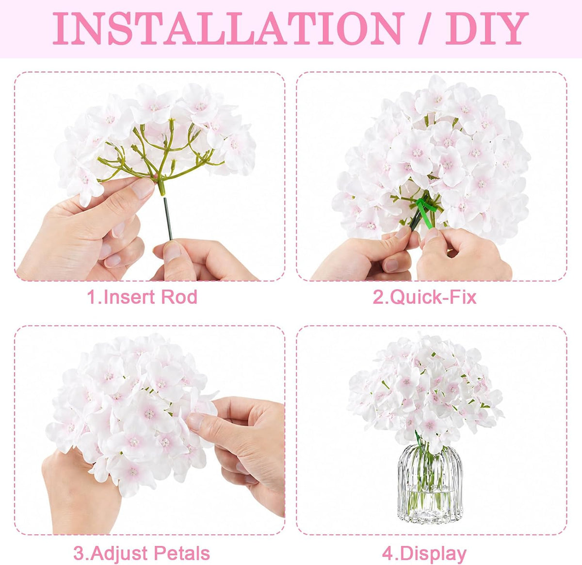 Bulk Artificial Hydrangeas, 104PCS Blue Faux Flower Set