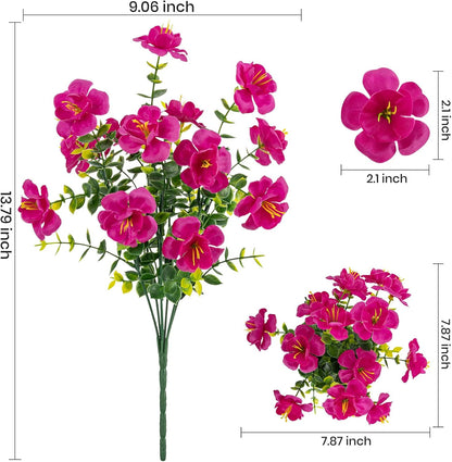 16 Bundles Realistic Artificial Camellia Flowers for Outdoor, UV Resistant Faux Lifelike Fake Flowers for Home Decor, Wedding, Centerpiece（Purple/Magenta/Rose Red/Pink）