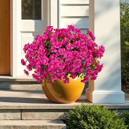 16 Bundles Realistic Artificial Camellia Flowers for Outdoor, UV Resistant Faux Lifelike Fake Flowers for Home Decor, Wedding, Centerpiece（Purple/Magenta/Rose Red/Pink）