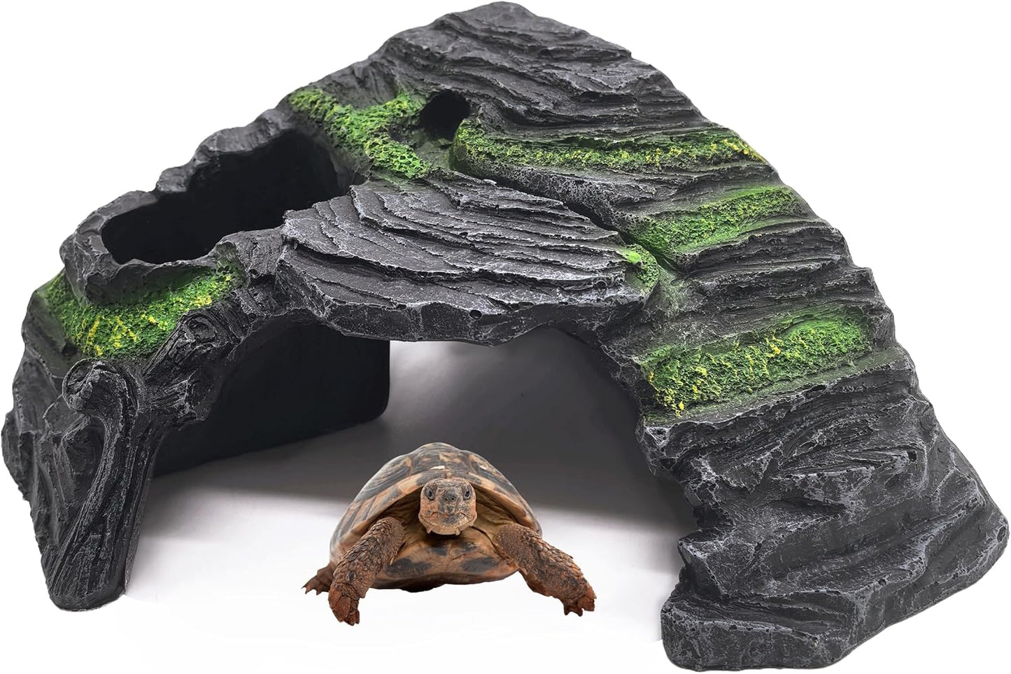Reptile Hideout Cave Resin Rock Hides Terrarium Habitat Decor(Floating Island)