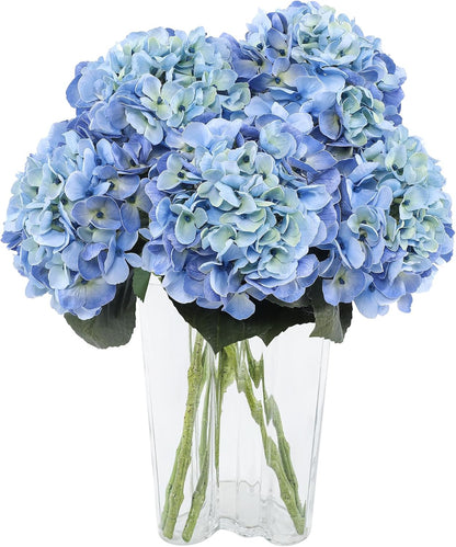 3pcs Lush Real Touch Hydrangea Artificial Flowers,Blue