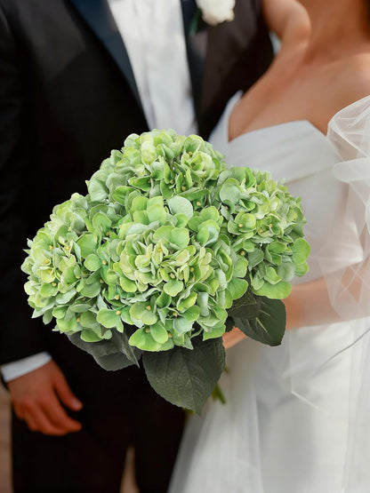 3pcs Lush Real Touch Hydrangea Artificial Flowers,Blue
