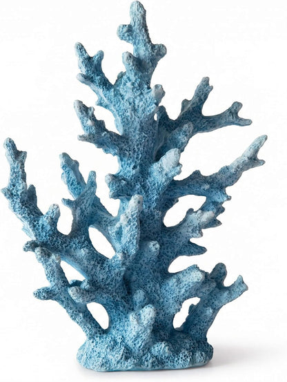 Lifelike Coral Reef Sculpture Statue - Handmade Resin Ocean Decor for Aquarium, Desk, Bathroom, Shelf - Coastal Beach Nautical Theme Gift for Home & Office