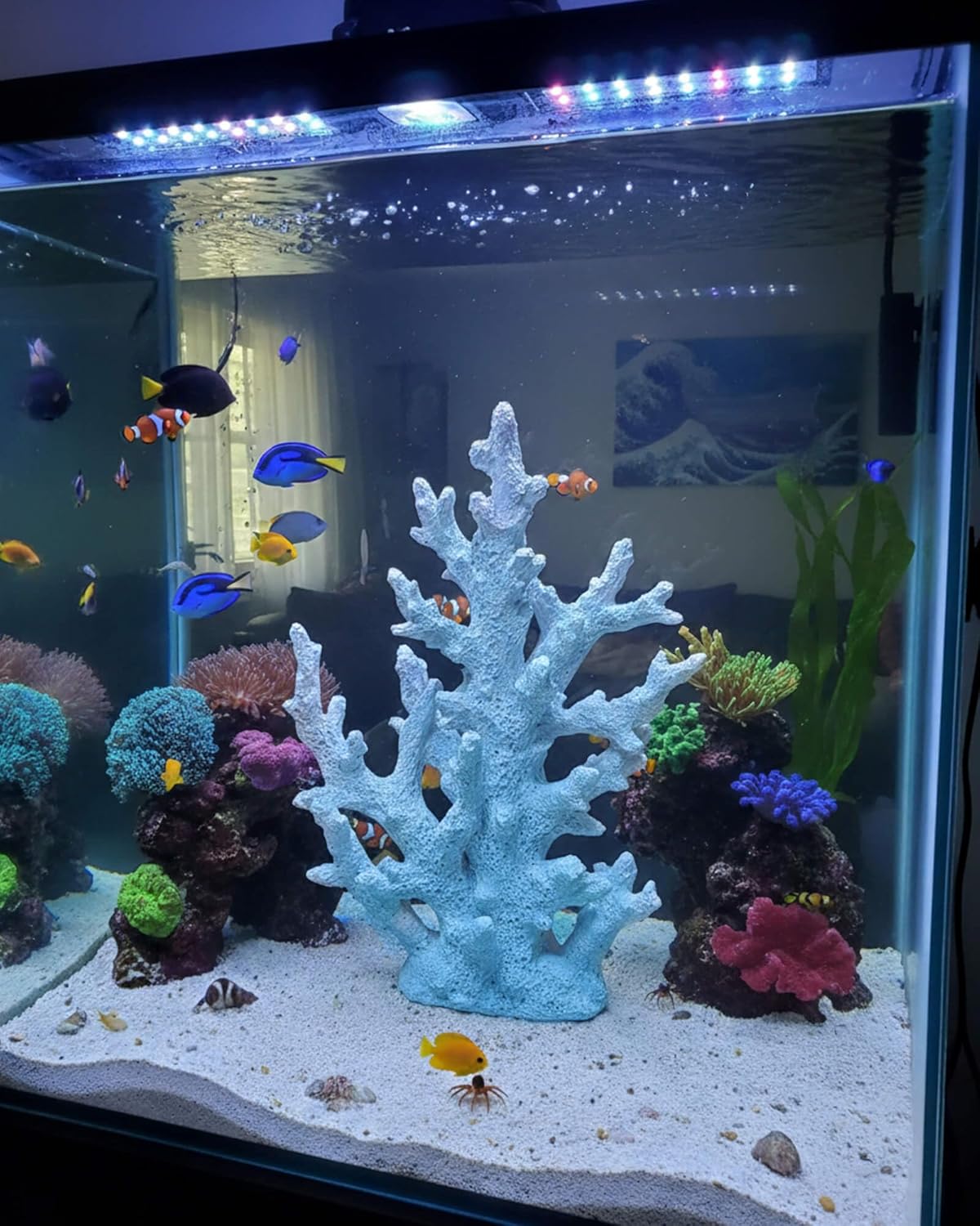 Lifelike Coral Reef Sculpture Statue - Handmade Resin Ocean Decor for Aquarium, Desk, Bathroom, Shelf - Coastal Beach Nautical Theme Gift for Home & Office