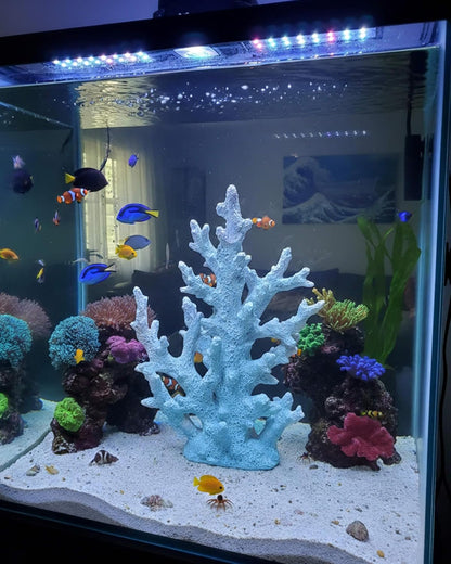 Lifelike Coral Reef Sculpture Statue - Handmade Resin Ocean Decor for Aquarium, Desk, Bathroom, Shelf - Coastal Beach Nautical Theme Gift for Home & Office