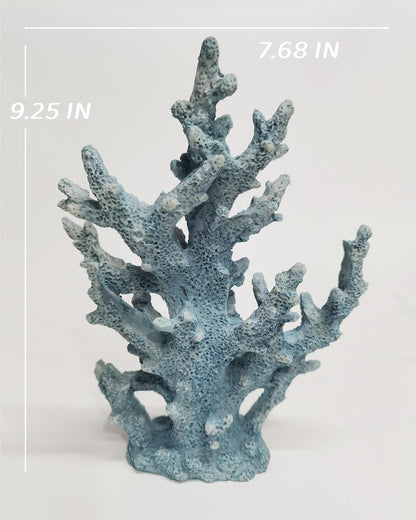 Lifelike Coral Reef Sculpture Statue - Handmade Resin Ocean Decor for Aquarium, Desk, Bathroom, Shelf - Coastal Beach Nautical Theme Gift for Home & Office