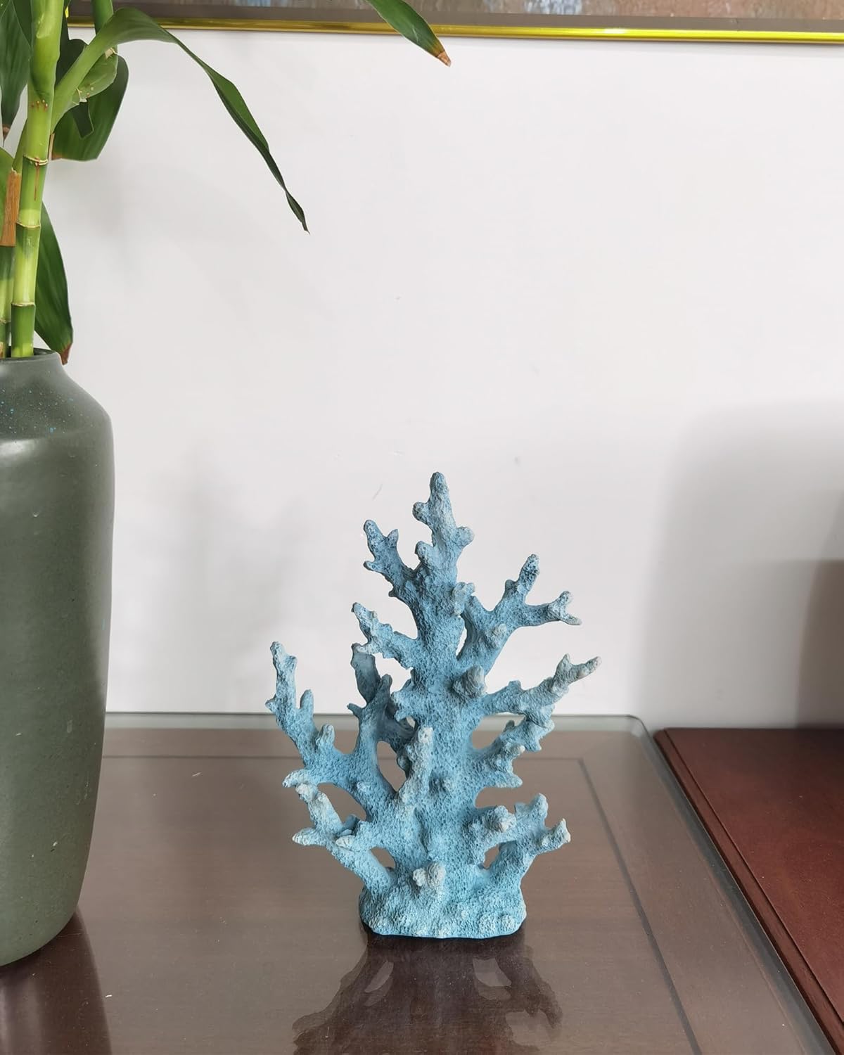 Lifelike Coral Reef Sculpture Statue - Handmade Resin Ocean Decor for Aquarium, Desk, Bathroom, Shelf - Coastal Beach Nautical Theme Gift for Home & Office