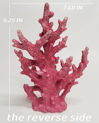Lifelike Coral Reef Sculpture Statue - Handmade Resin Ocean Decor for Aquarium, Desk, Bathroom, Shelf - Coastal Beach Nautical Theme Gift for Home & Office