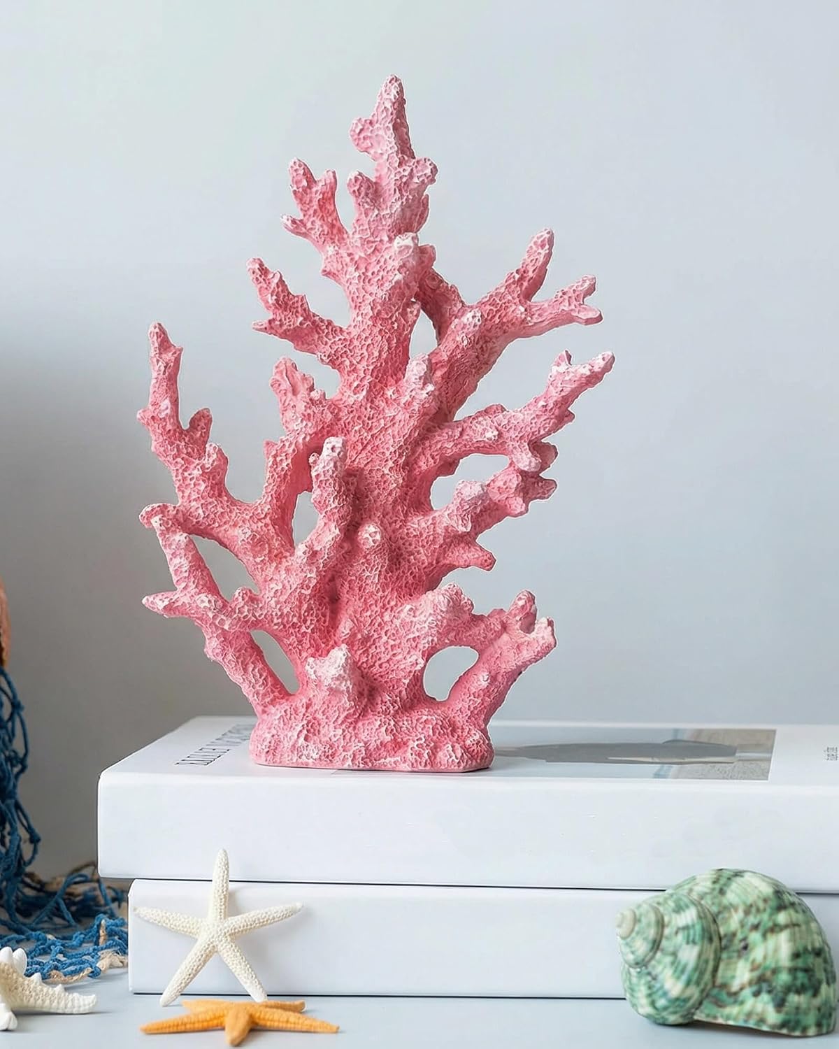 Lifelike Coral Reef Sculpture Statue - Handmade Resin Ocean Decor for Aquarium, Desk, Bathroom, Shelf - Coastal Beach Nautical Theme Gift for Home & Office