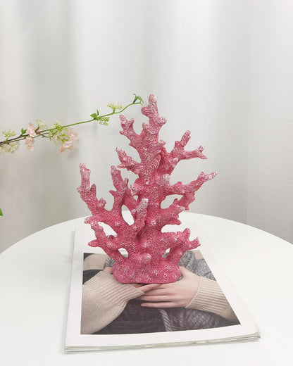 Lifelike Coral Reef Sculpture Statue - Handmade Resin Ocean Decor for Aquarium, Desk, Bathroom, Shelf - Coastal Beach Nautical Theme Gift for Home & Office