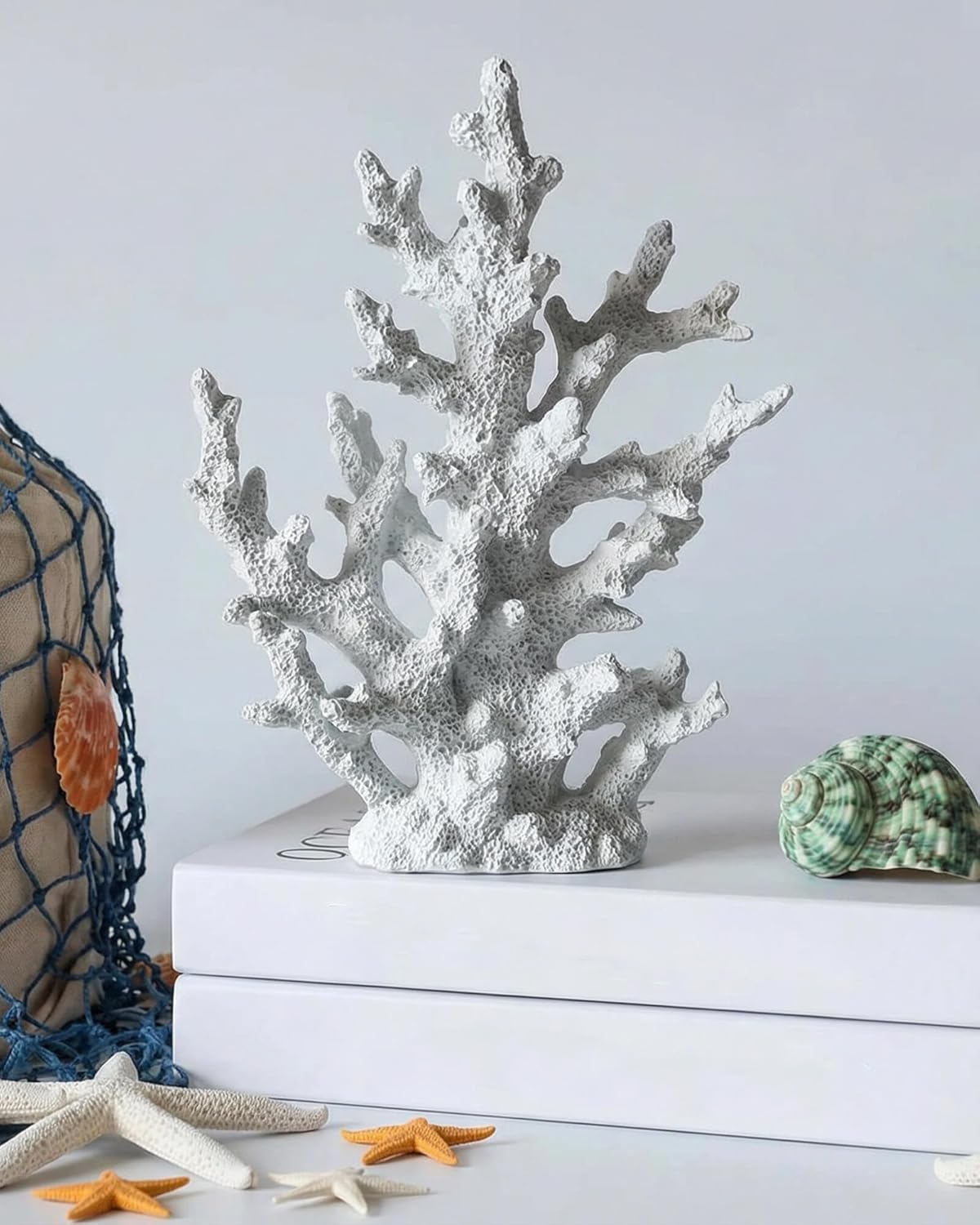 Lifelike Coral Reef Sculpture Statue - Handmade Resin Ocean Decor for Aquarium, Desk, Bathroom, Shelf - Coastal Beach Nautical Theme Gift for Home & Office
