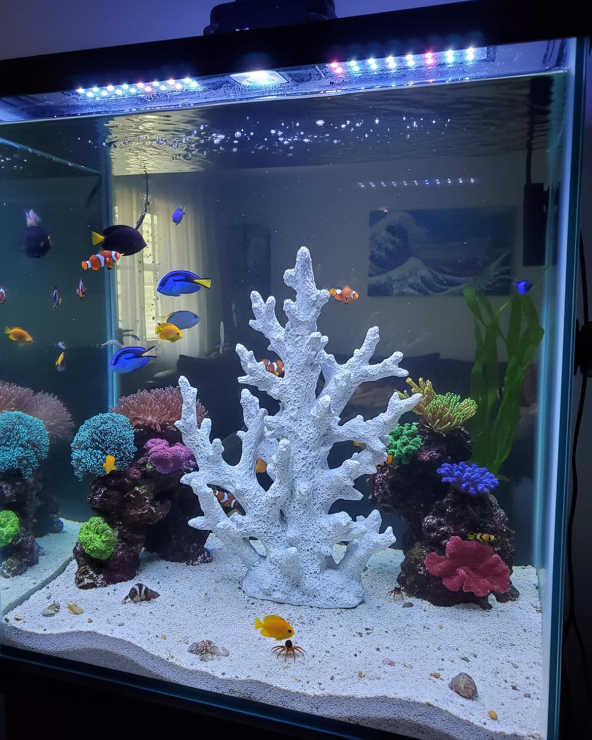 Lifelike Coral Reef Sculpture Statue - Handmade Resin Ocean Decor for Aquarium, Desk, Bathroom, Shelf - Coastal Beach Nautical Theme Gift for Home & Office