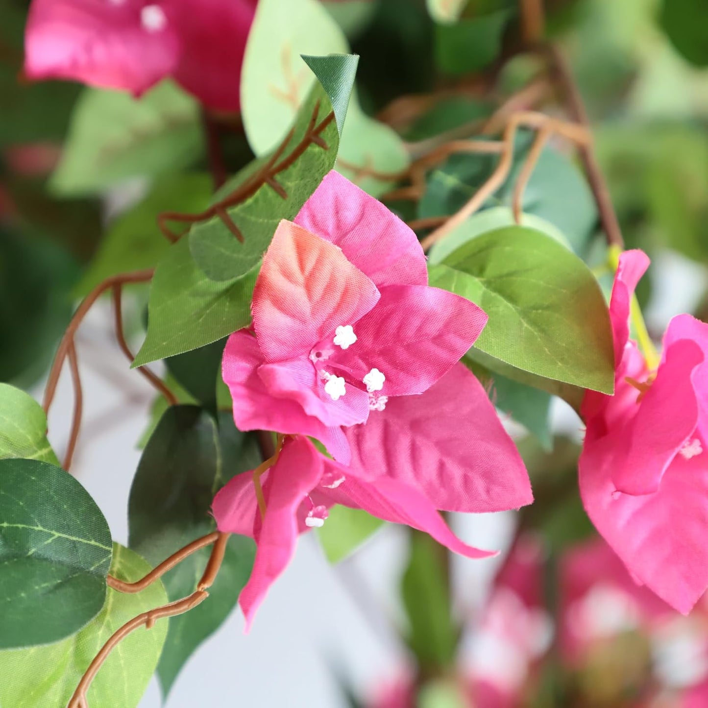 5 Feet Artificial Bougainvillea Tree with Flowers in Plastic Pot Faux Blooming Tree for Decor Indoor or Outdoor Home Office, 1 PCS(63 inch)