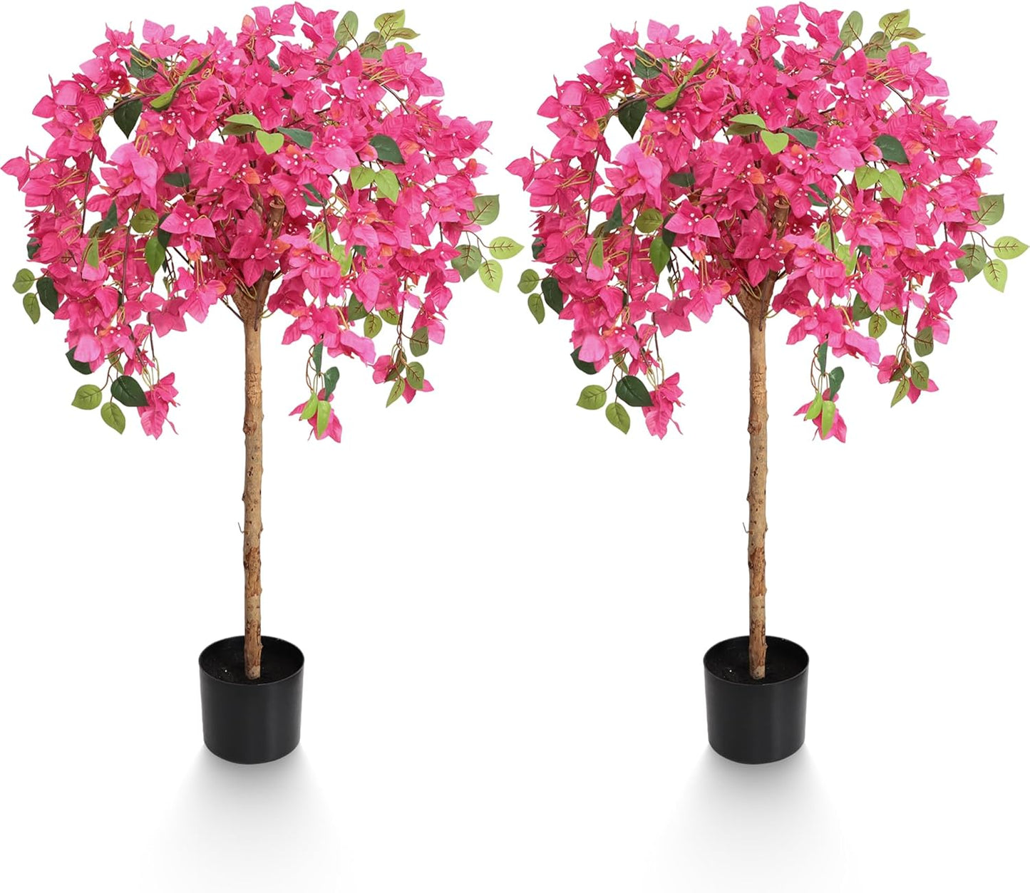 5 Feet Artificial Bougainvillea Tree with Flowers in Plastic Pot Faux Blooming Tree for Decor Indoor or Outdoor Home Office, 1 PCS(63 inch)