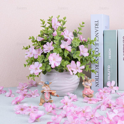 50 Pack Fake Flower Heads Airtificial Silk Plum Cherry Blossom Head Peony Daisy Decor for DIY Crafts Home Wedding Party Hats Decoration (Light Purple)