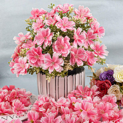 50 Pack Fake Flower Heads Airtificial Silk Plum Cherry Blossom Head Peony Daisy Decor for DIY Crafts Home Wedding Party Hats Decoration (Light Purple)