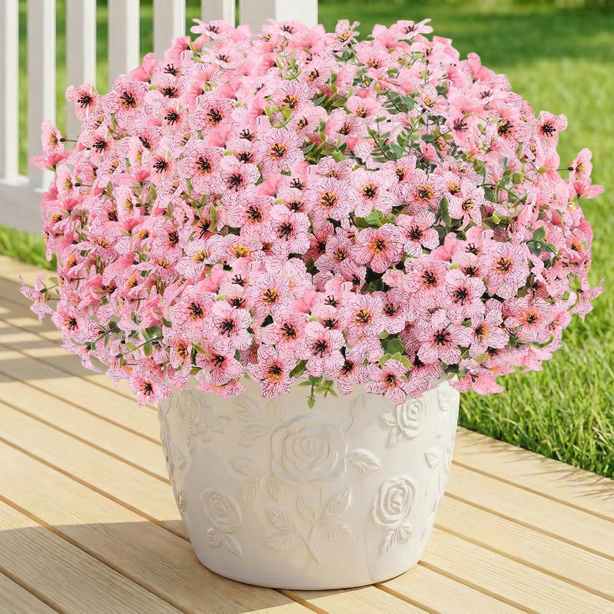 Artificial Fall Topiary Ball Flowers for Outdoors (3 Color Fall Mix)
